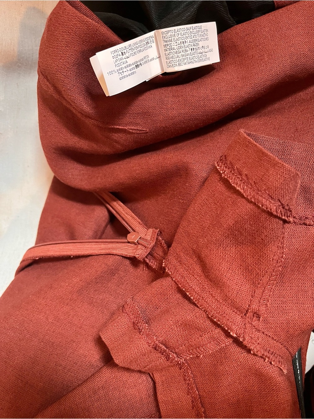 Zara Short Linen Romper Jumpsuit Terracotta Open Sholders Medium 3453/722/658 - Picture 16 of 16
